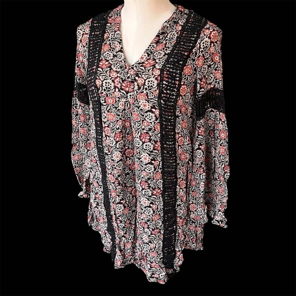 Knox Rose Boho Peasant Mini Dress XS